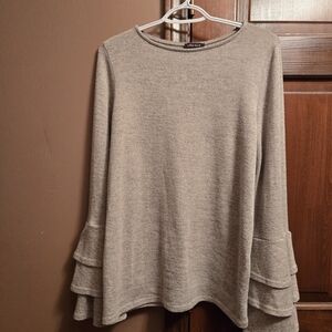 White Birch Heather Gray Long Sleeve Top